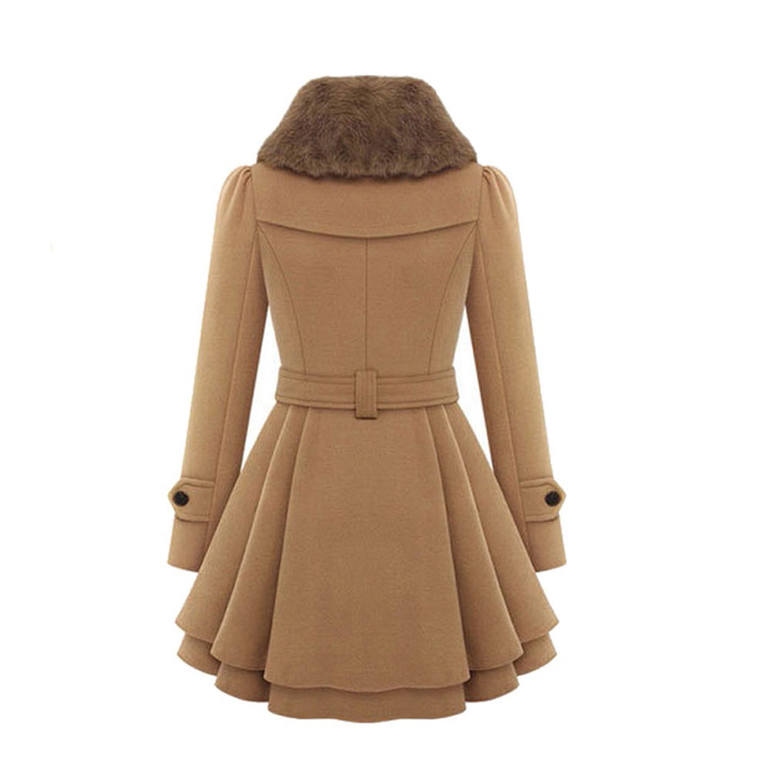 Damen Winterjacke Mit Gürtel & Fellfutter | Warm