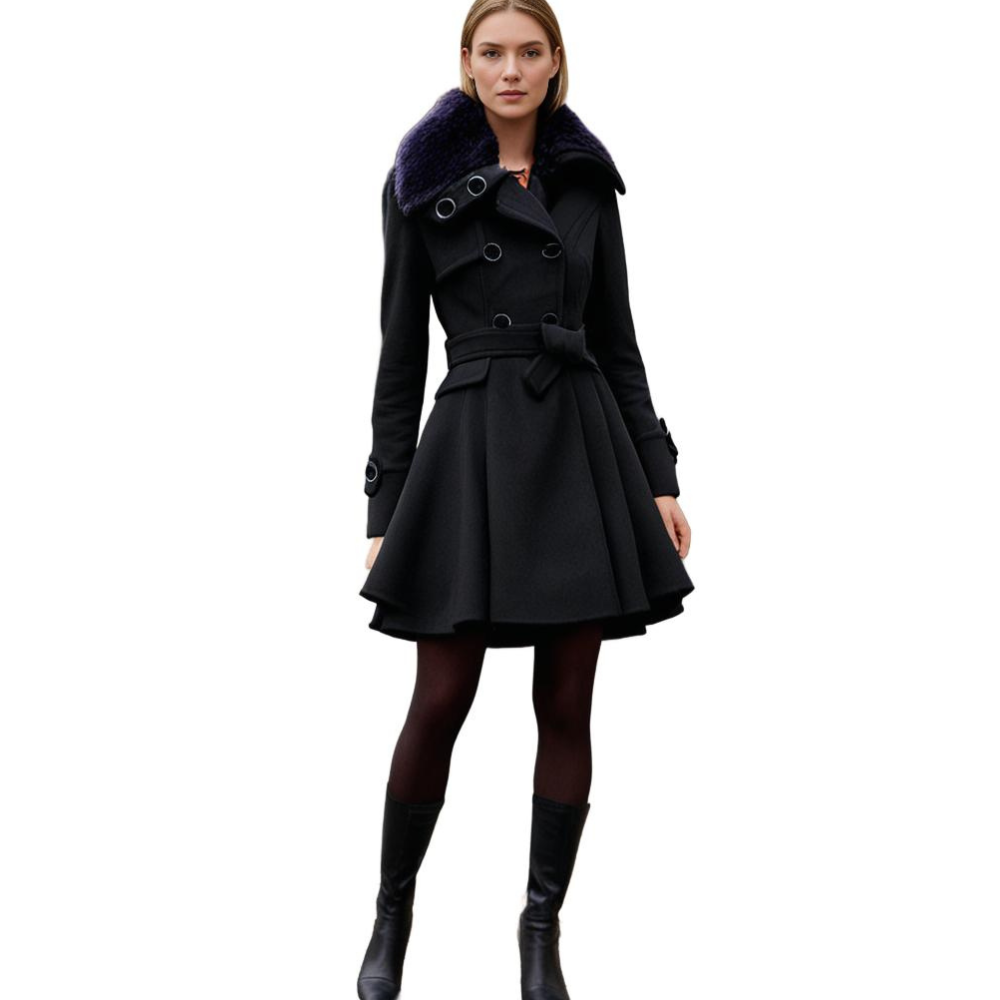 Damen Winterjacke Mit Gürtel & Fellfutter | Warm
