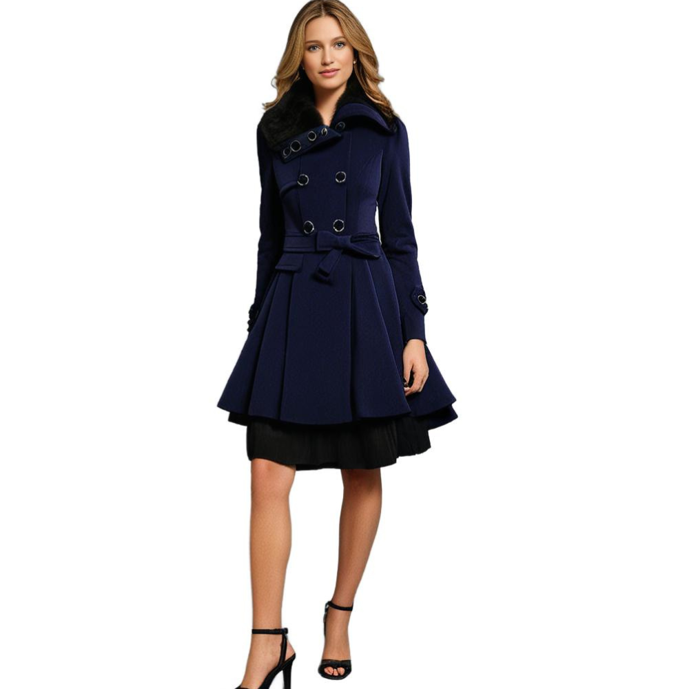 Damen Winterjacke Mit Gürtel & Fellfutter | Warm