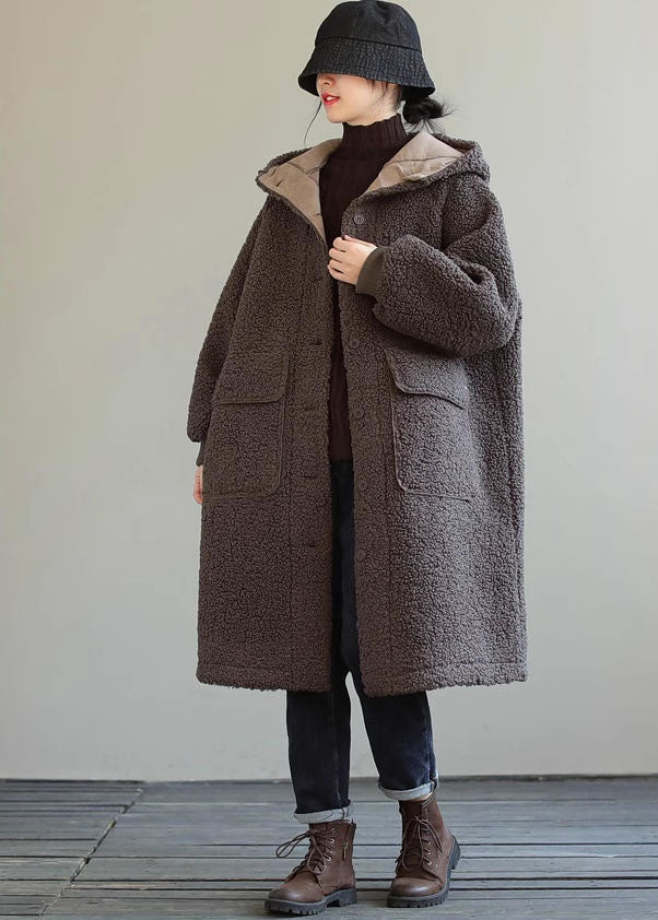 Damen Wintermantel Mit Taschen Und Kapuze | Lang