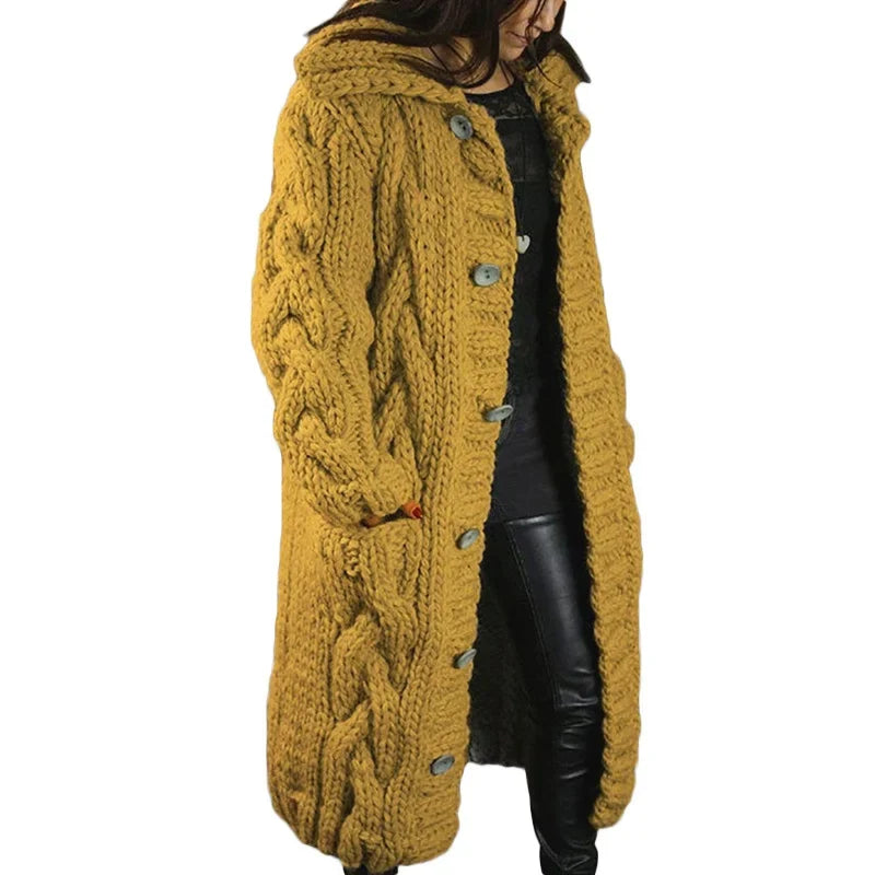 Damen Warme Strickjacke | Lang