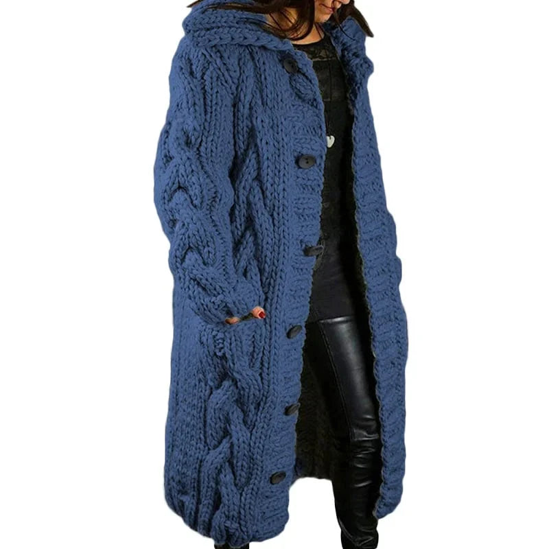Damen Warme Strickjacke | Lang