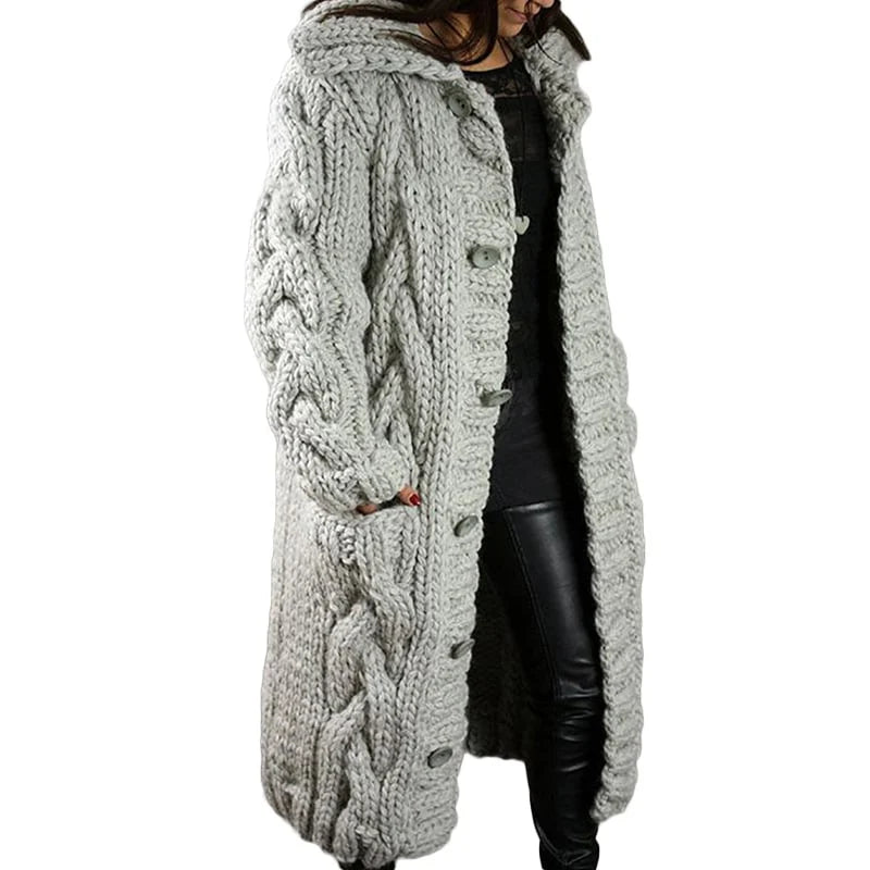 Damen Warme Strickjacke | Lang