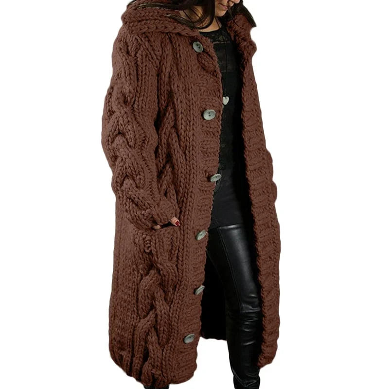 Damen Warme Strickjacke | Lang