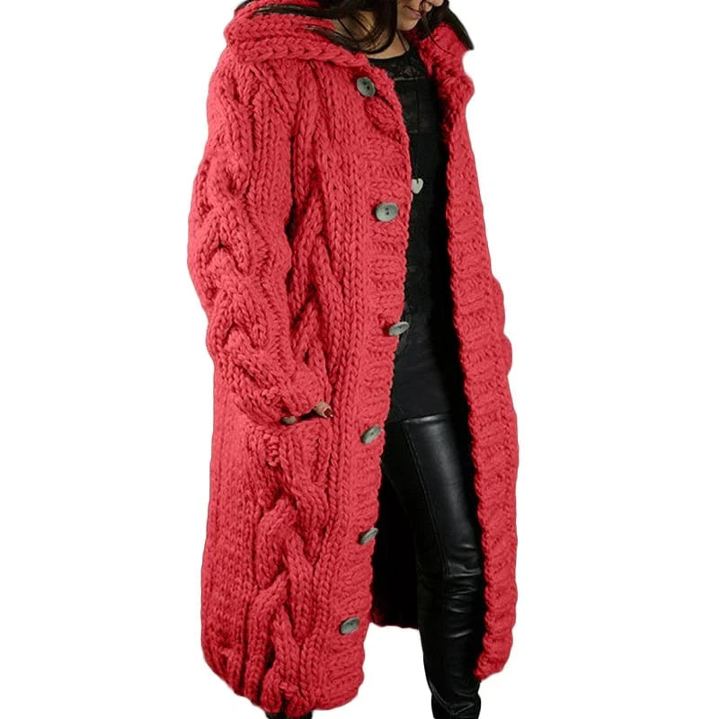 Damen Warme Strickjacke | Lang