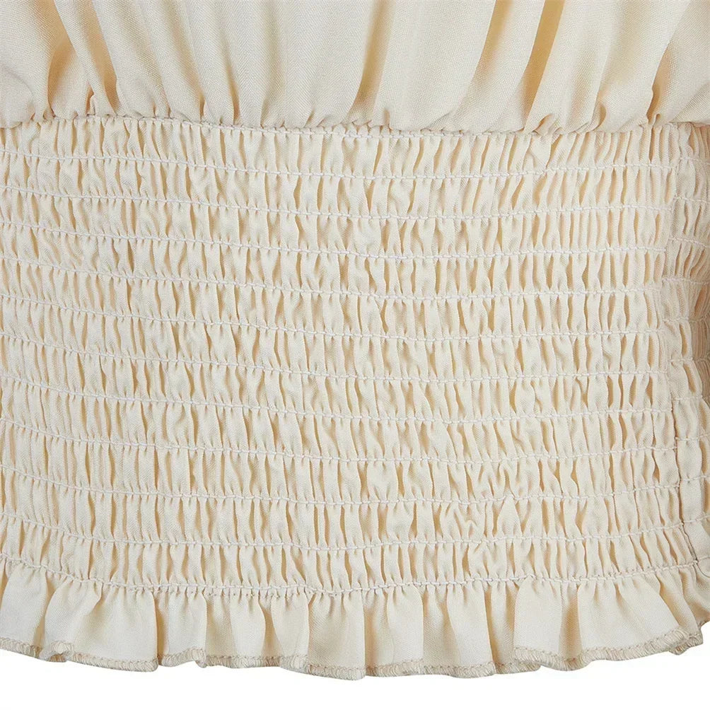 Oktoberfest Damen Dirndlbluse Schulterfrei Puffärmel | Rüschen