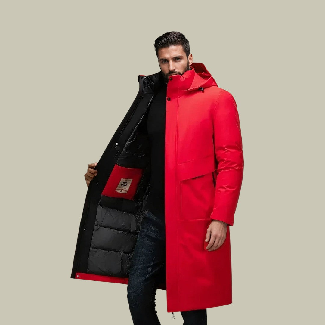 Daunenmantel Herren Lang Mit Kapuze | Winter
