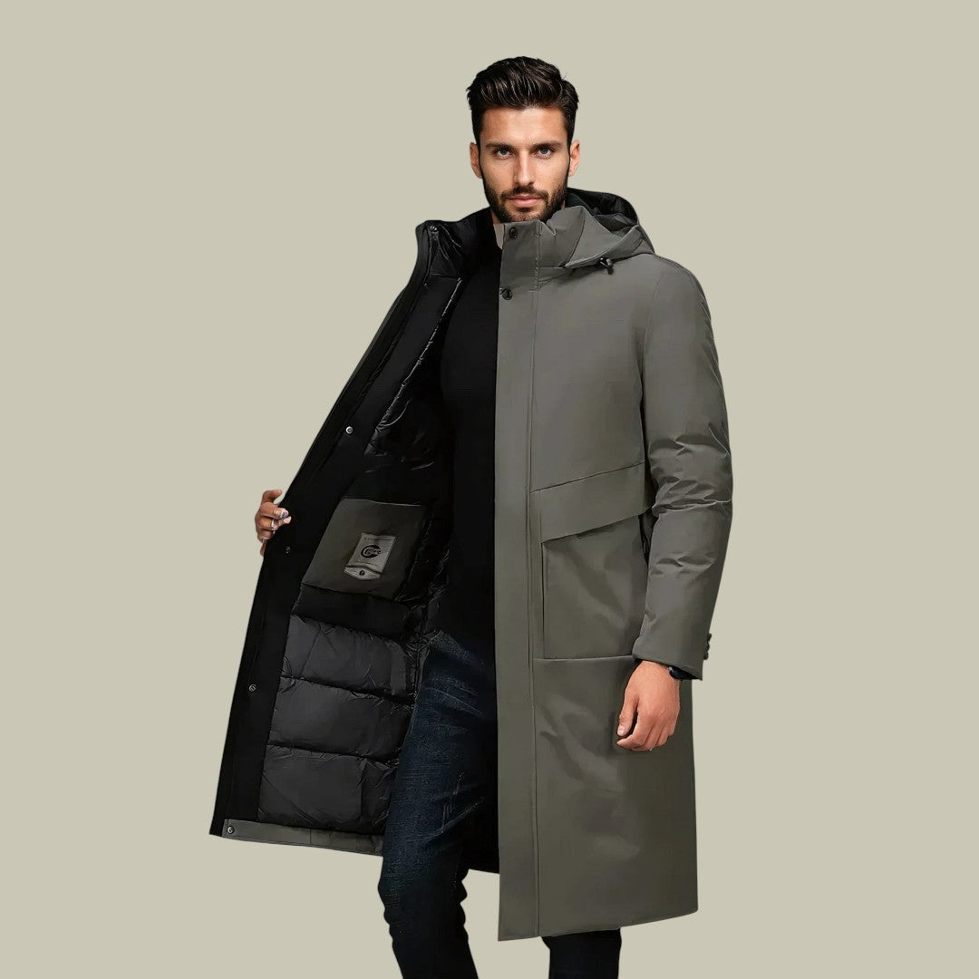 Daunenmantel Herren Lang Mit Kapuze | Winter