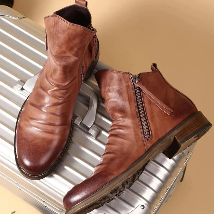 Dwight - Herren Stiefeletten mit Reißverschluss, Vintage-Look, Robuste Sohle