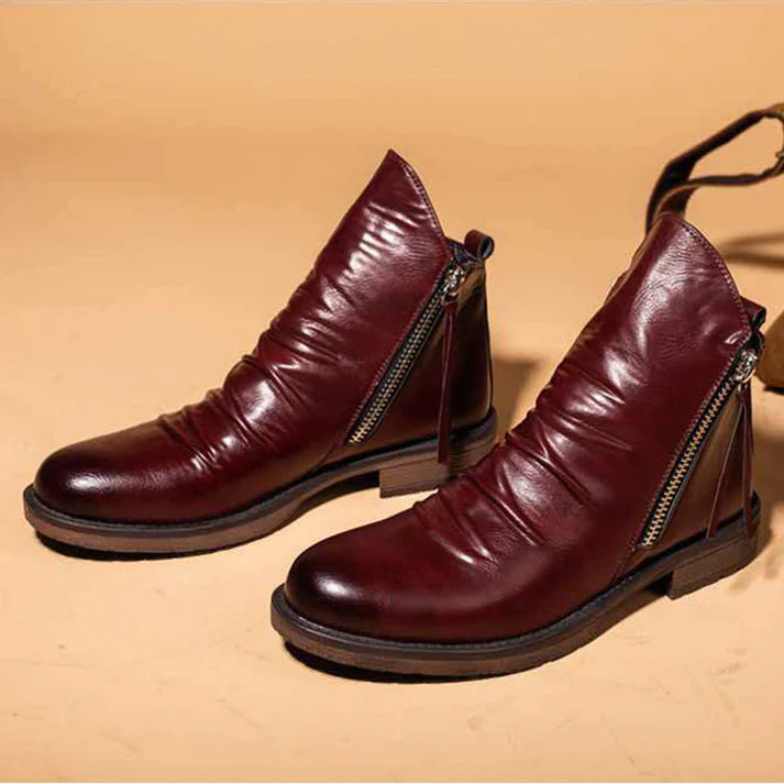 Dwight - Herren Stiefeletten mit Reißverschluss, Vintage-Look, Robuste Sohle