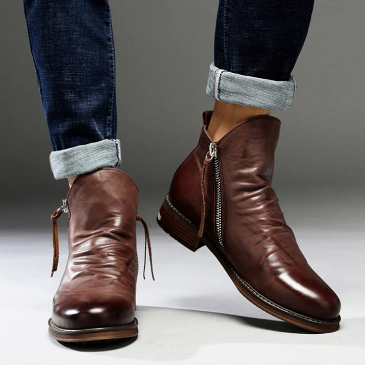 Dwight - Herren Stiefeletten mit Reißverschluss, Vintage-Look, Robuste Sohle