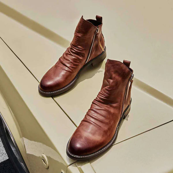 Dwight - Herren Stiefeletten mit Reißverschluss, Vintage-Look, Robuste Sohle