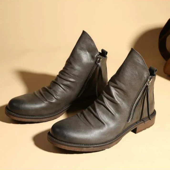 Dwight - Herren Stiefeletten mit Reißverschluss, Vintage-Look, Robuste Sohle