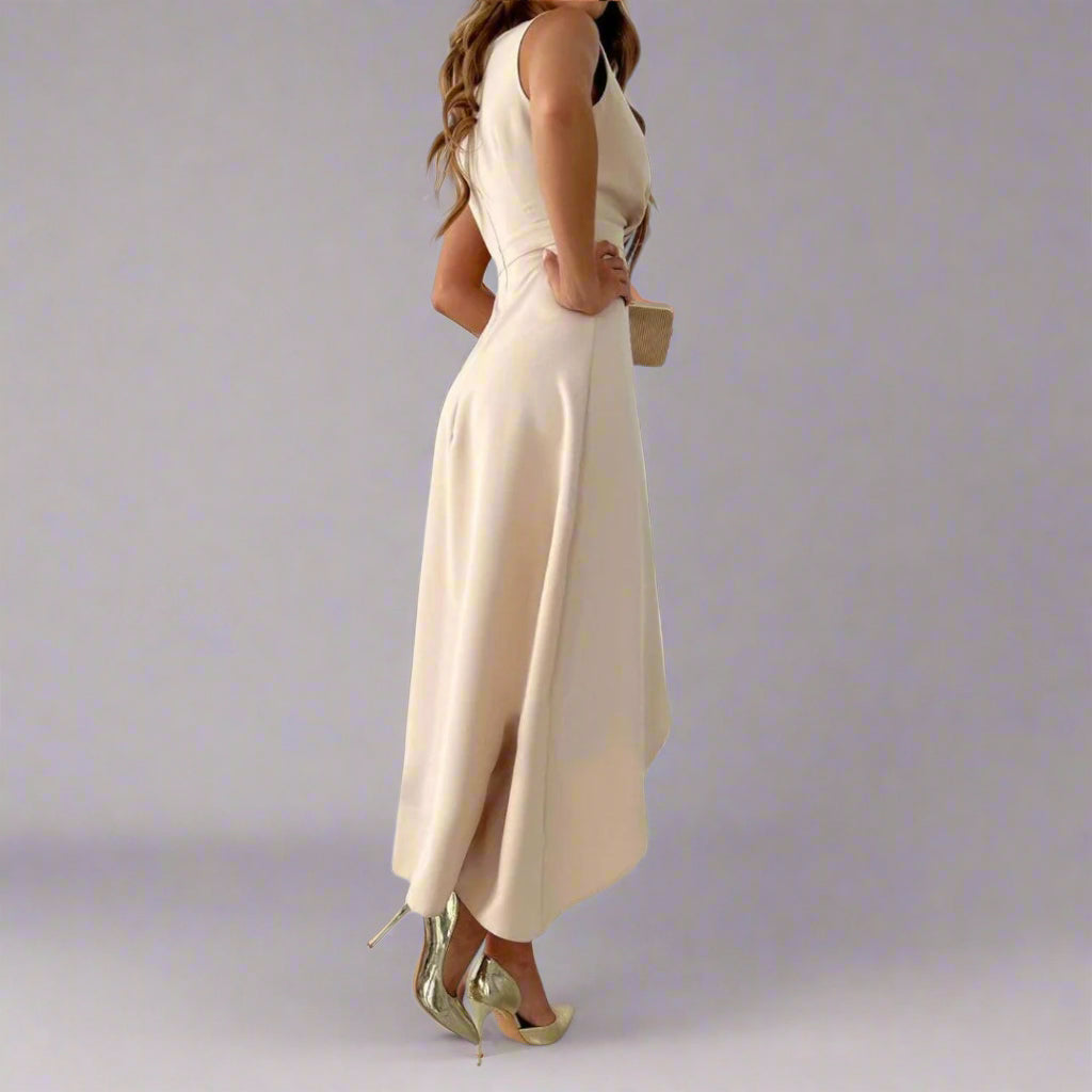 Festliches Kleid Damen Mit V-Ausschnitt Und Schlitz | Wickel