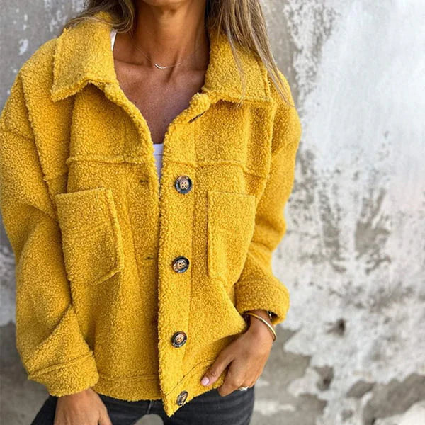 Fleecejacke Damen Mit Knöpfen & Brusttaschen | Teddy