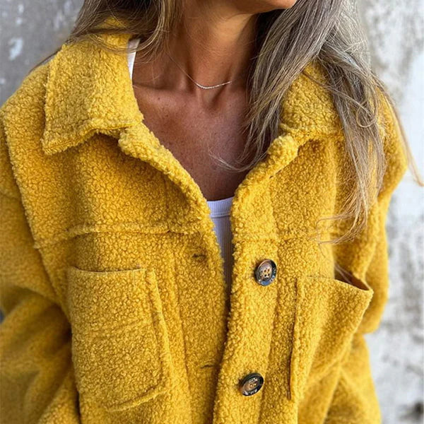Fleecejacke Damen Mit Knöpfen & Brusttaschen | Teddy