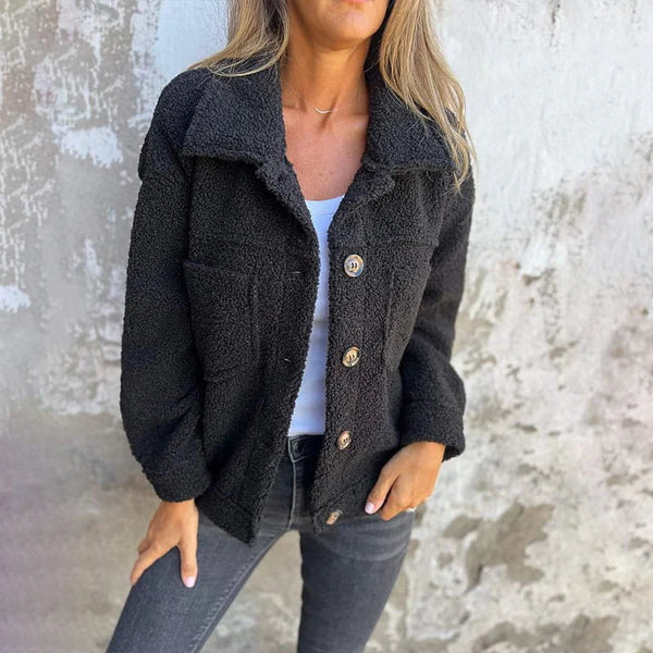 Fleecejacke Damen Mit Knöpfen & Brusttaschen | Teddy