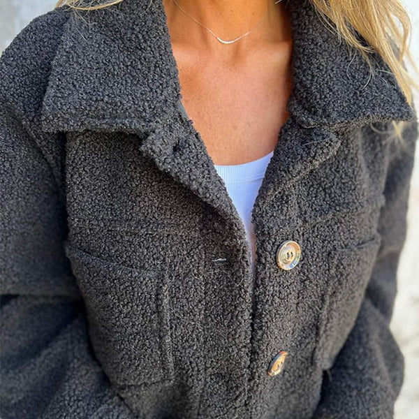 Fleecejacke Damen Mit Knöpfen & Brusttaschen | Teddy