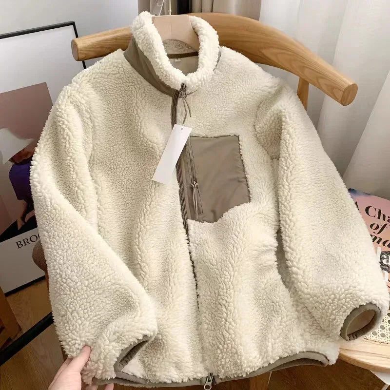 Fleecejacke Damen Mit Reißverschluss & Stehkragen | Teddy