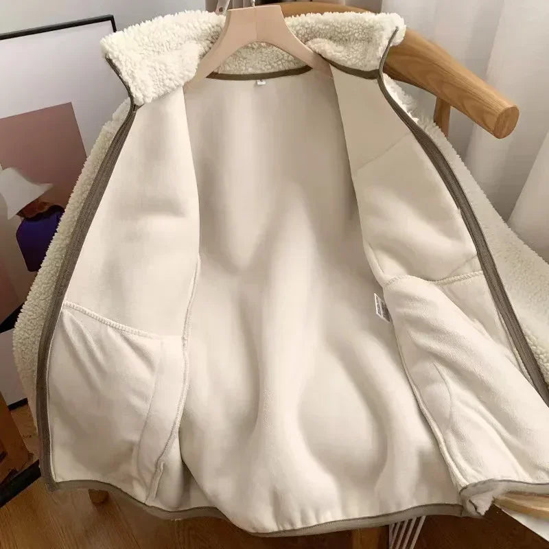Fleecejacke Damen Mit Reißverschluss & Stehkragen | Teddy