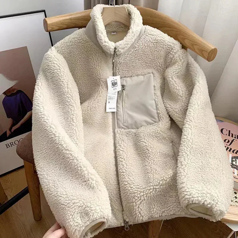 Fleecejacke Damen Mit Reißverschluss & Stehkragen | Teddy