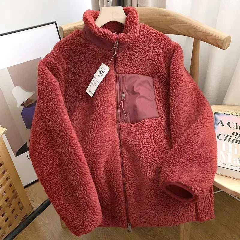Fleecejacke Damen Mit Reißverschluss & Stehkragen | Teddy