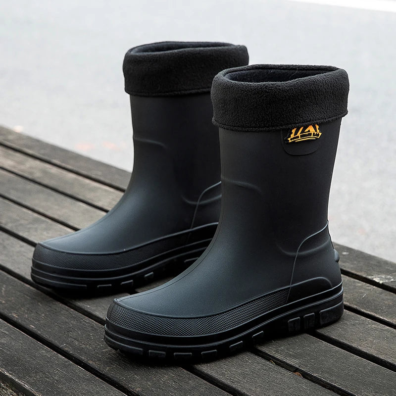 Gefütterte Gummistiefel Herren Mit Rutschfester Sohle | Outdoor