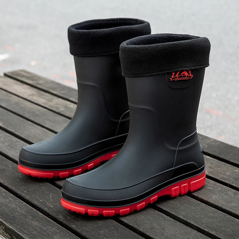 Gefütterte Gummistiefel Herren Mit Rutschfester Sohle | Outdoor