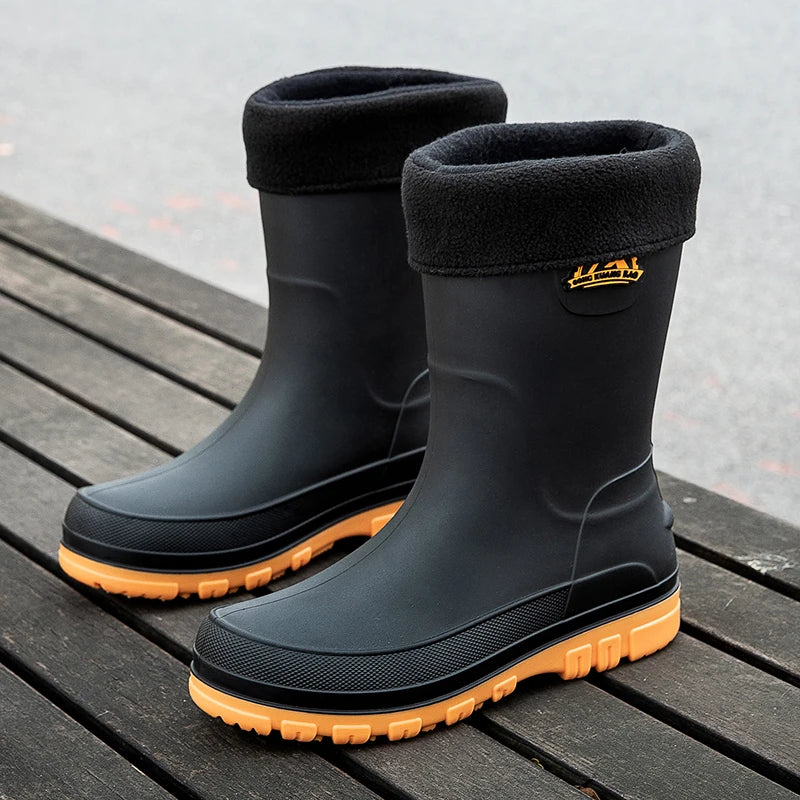 Gefütterte Gummistiefel Herren Mit Rutschfester Sohle | Outdoor