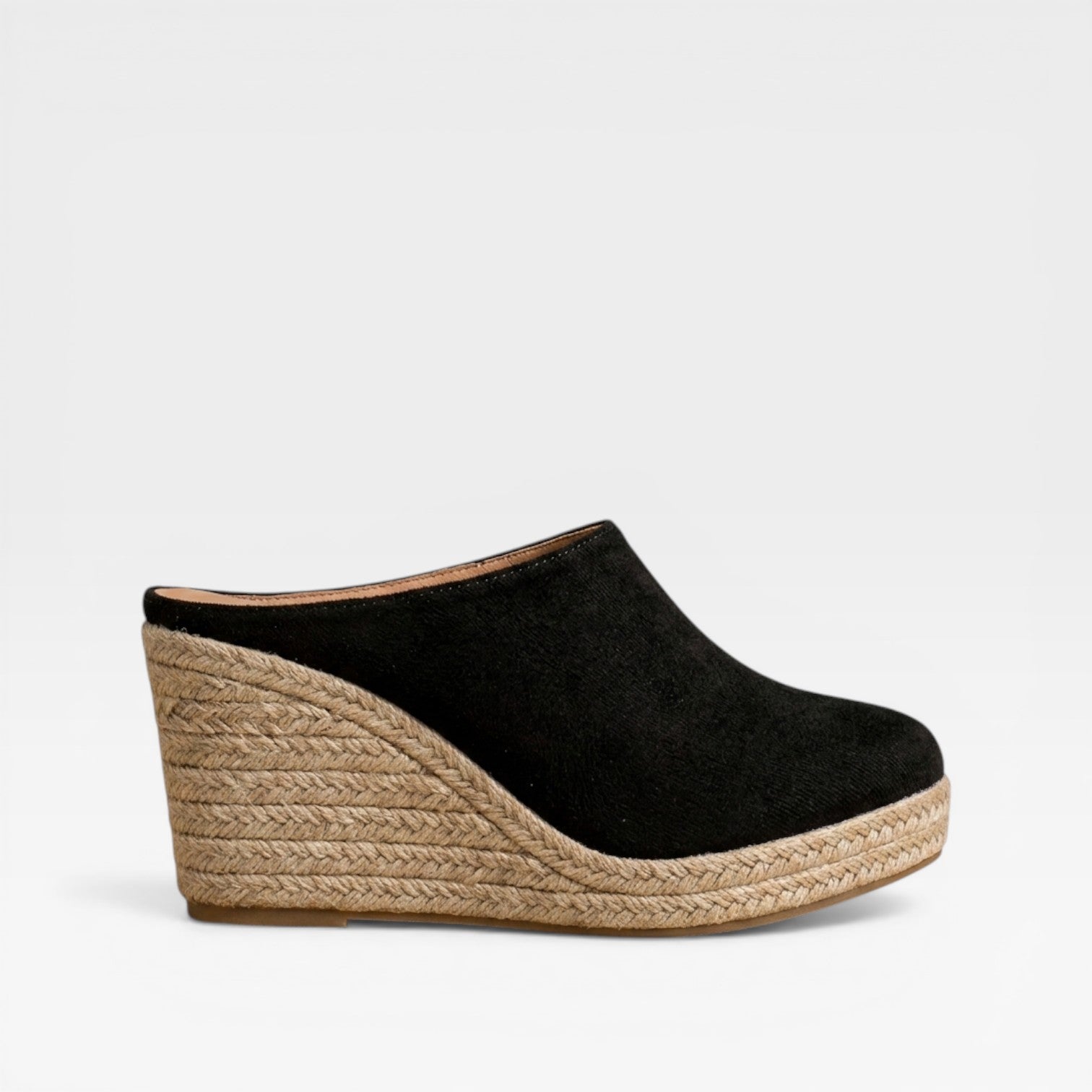 Lorena - Dámské semišové espadrilky na klínovém podpatku