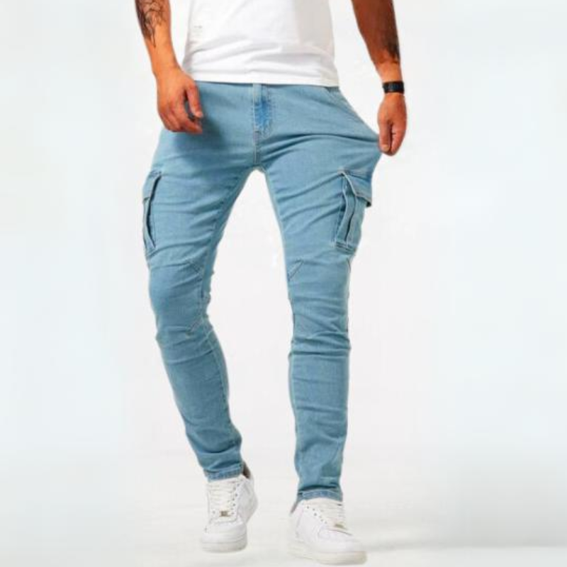 Herren Cargo Jeans Slim Fit | Lang
