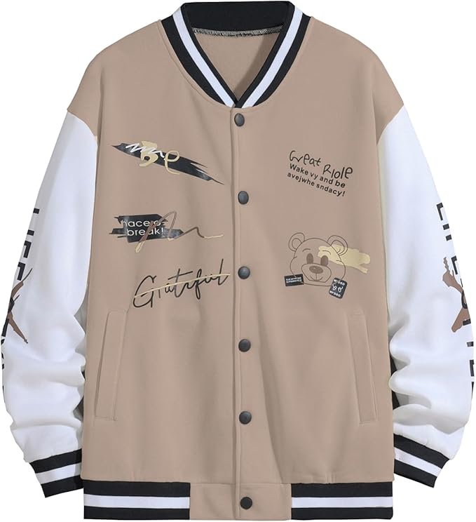 Herren College Jacke Mit Aufnähern Und Stickerei | Sportlicher Stil