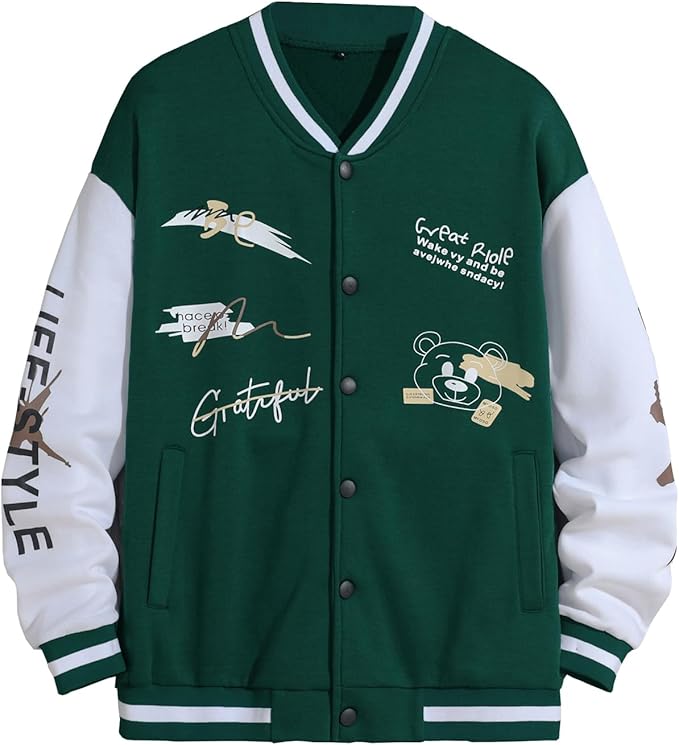 Herren College Jacke Mit Aufnähern Und Stickerei | Sportlicher Stil