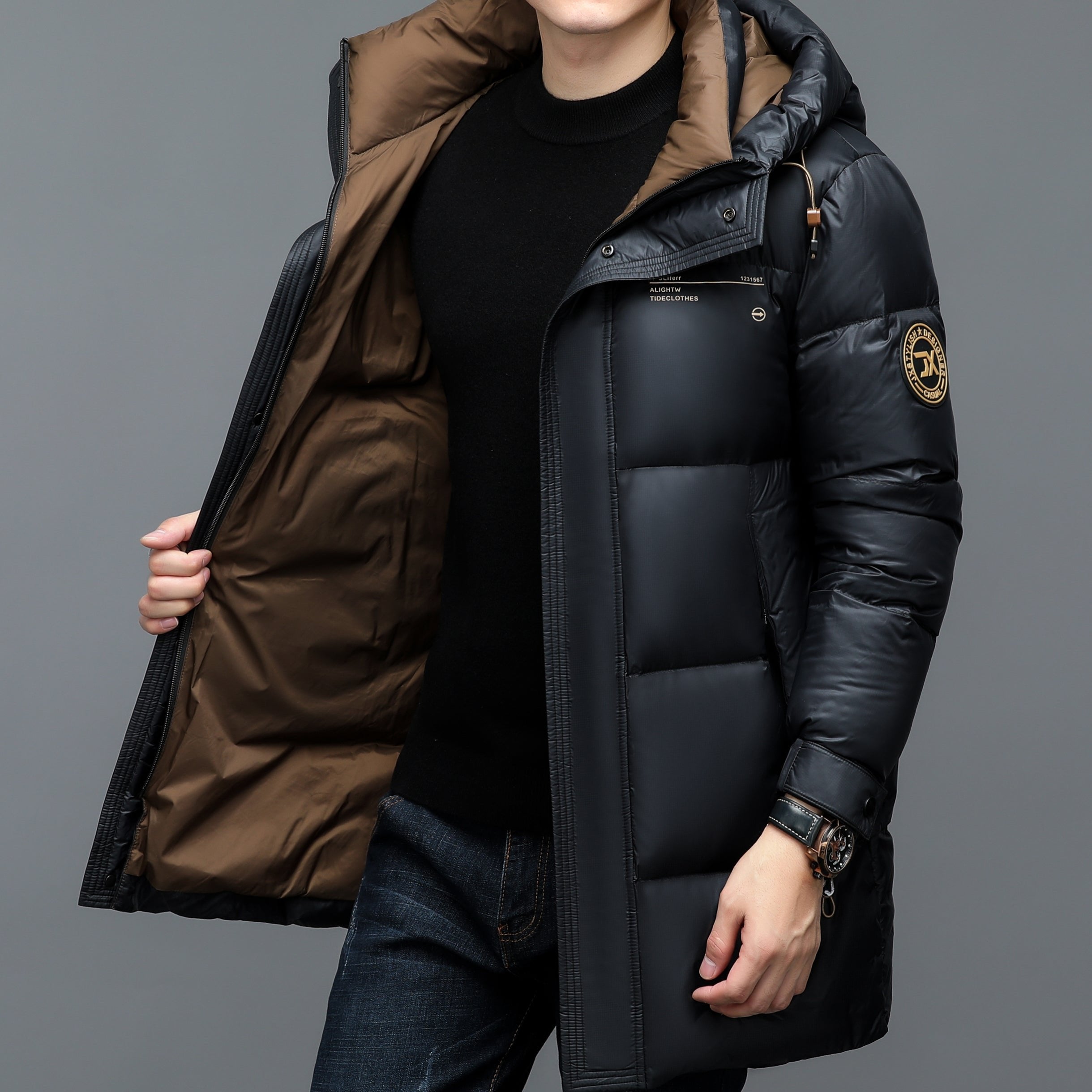 Herren Parka Mit Kapuze Und Reißverschluss | Winter