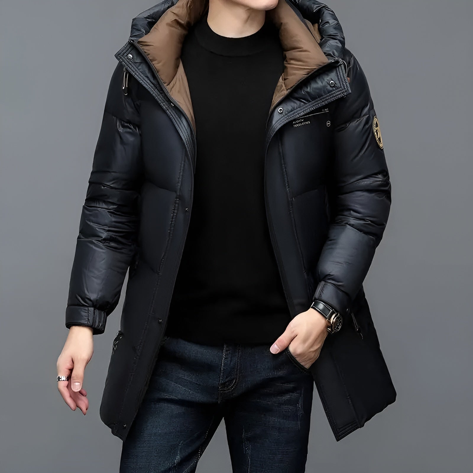 Herren Parka Mit Kapuze Und Reißverschluss | Winter