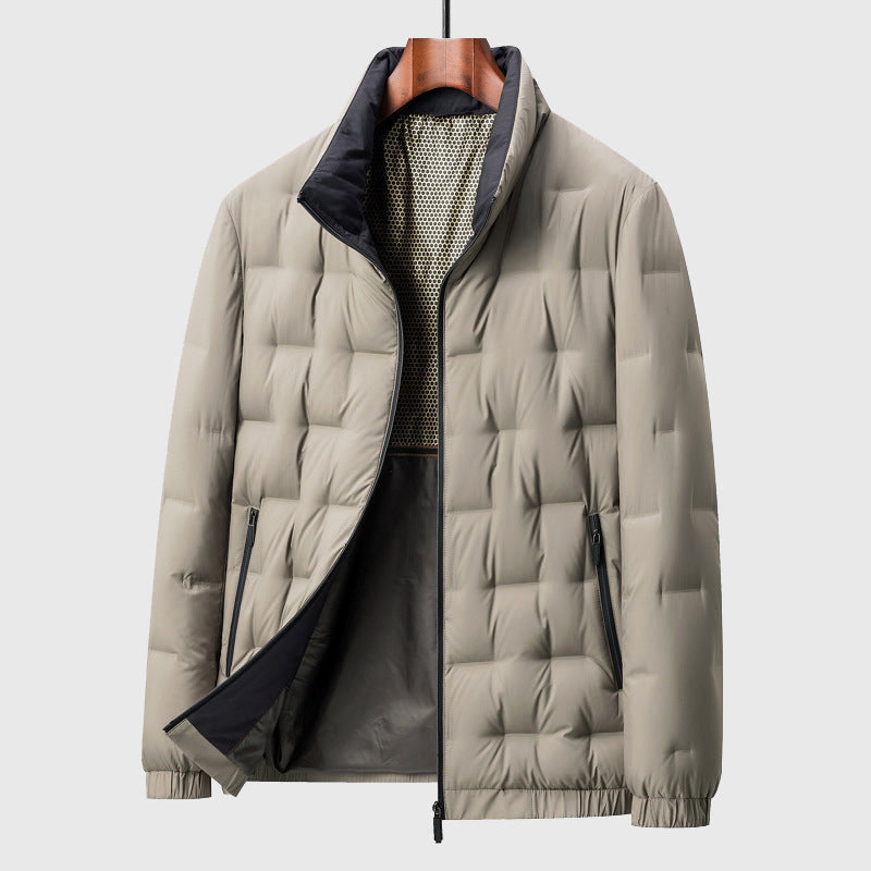 Herren Pufferjacke Mit Reißverschluss Und Stehkragen | Winter