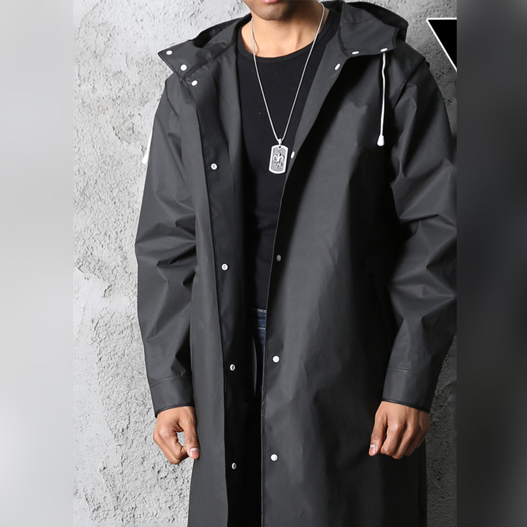 Herren Regenjacke Lang | Kapuze