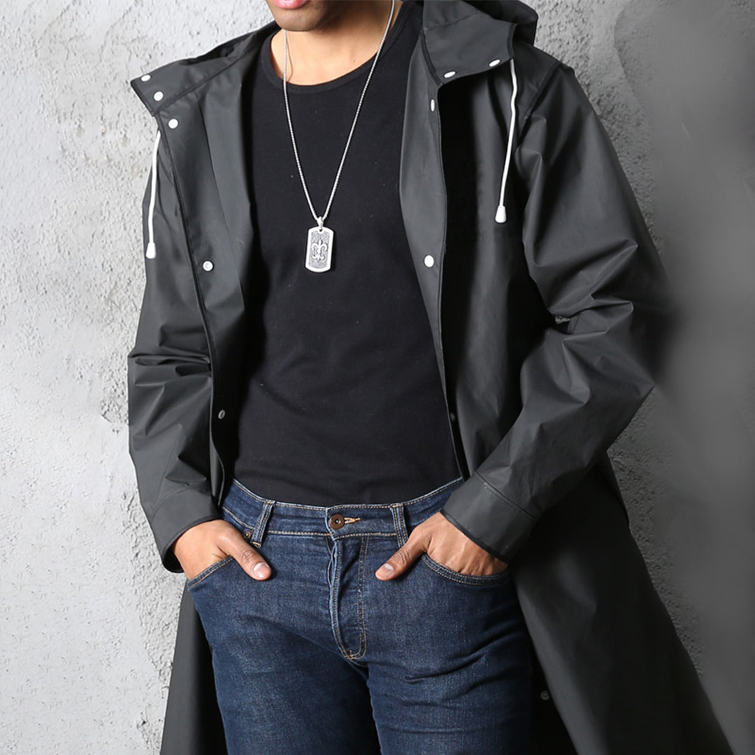 Herren Regenjacke Lang | Kapuze