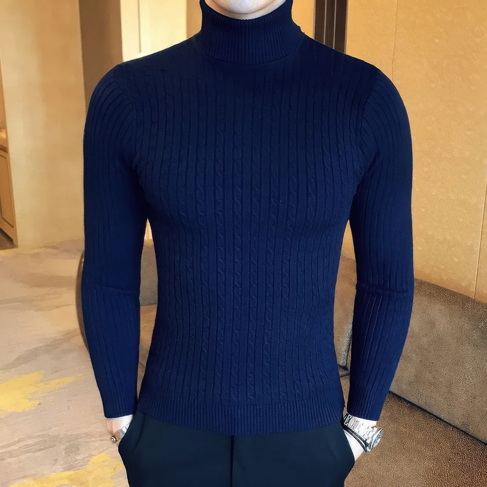 Herren Rollkragenpullover Feinstrick | Slim Fit