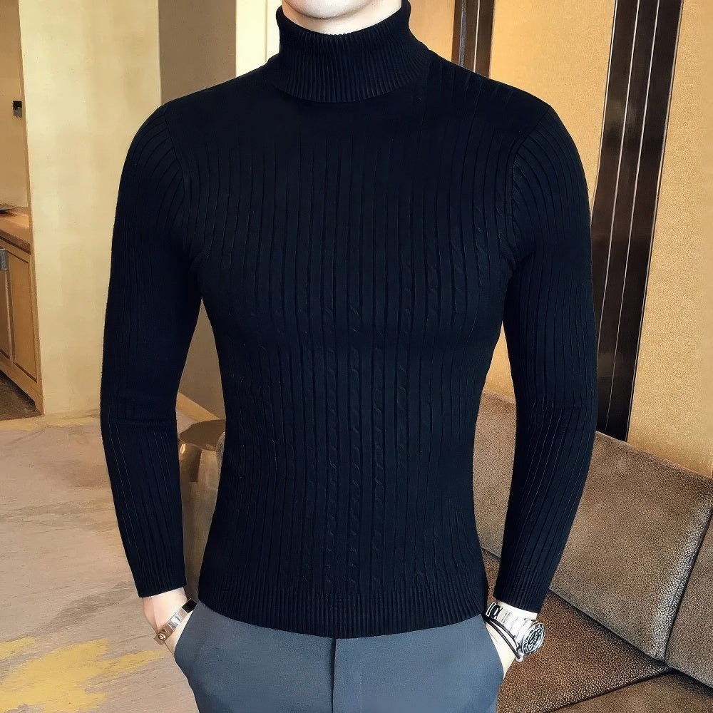 Herren Rollkragenpullover Feinstrick | Slim Fit