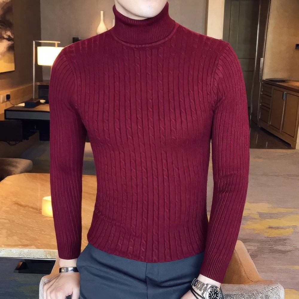 Herren Rollkragenpullover Feinstrick | Slim Fit