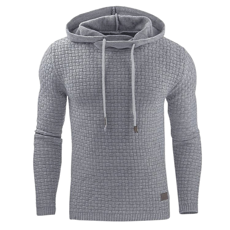 Herren Strick Hoodie Mit Strukturmuster | Schmaler Schnitt