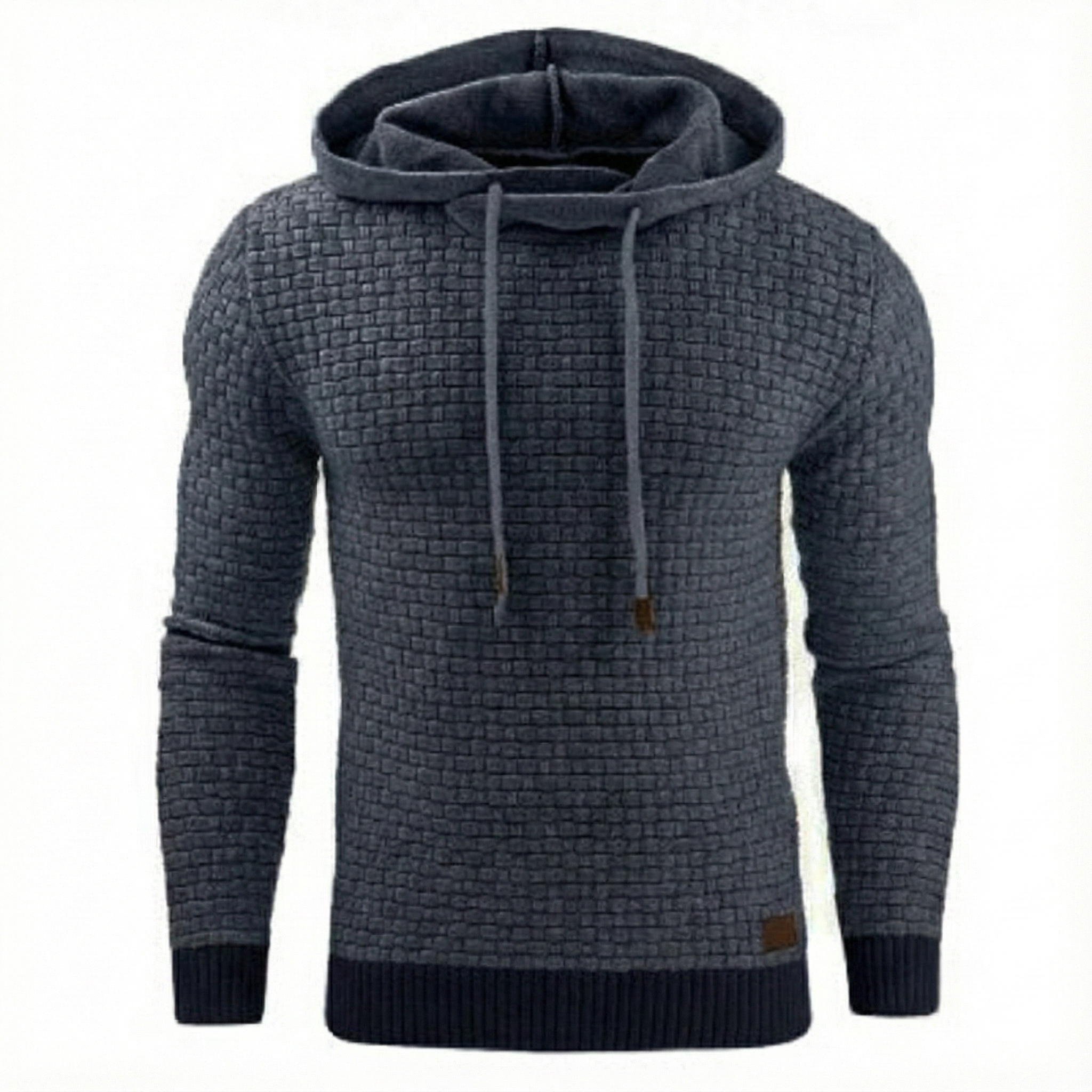 Herren Strick Hoodie Mit Strukturmuster | Schmaler Schnitt