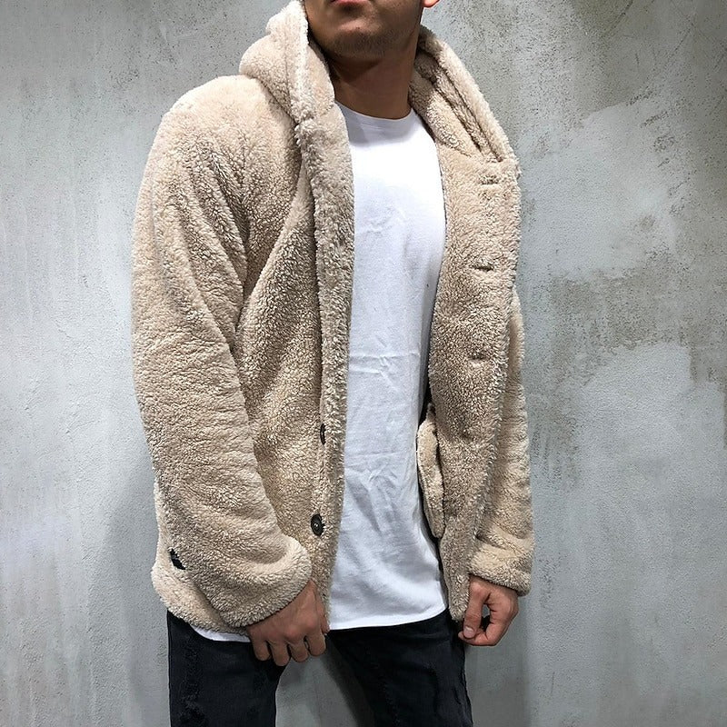 Herren Teddy Mantel Mit Kapuze | Warm