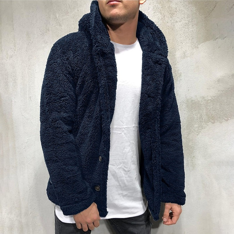 Herren Teddy Mantel Mit Kapuze | Warm