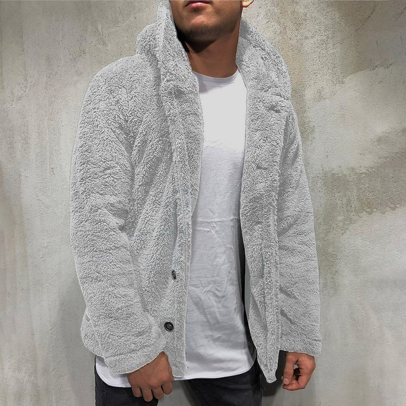 Herren Teddy Mantel Mit Kapuze | Warm