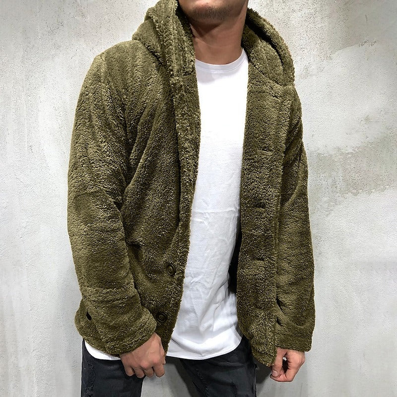 Herren Teddy Mantel Mit Kapuze | Warm