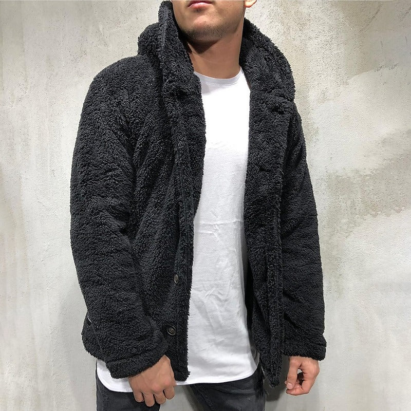 Herren Teddy Mantel Mit Kapuze | Warm