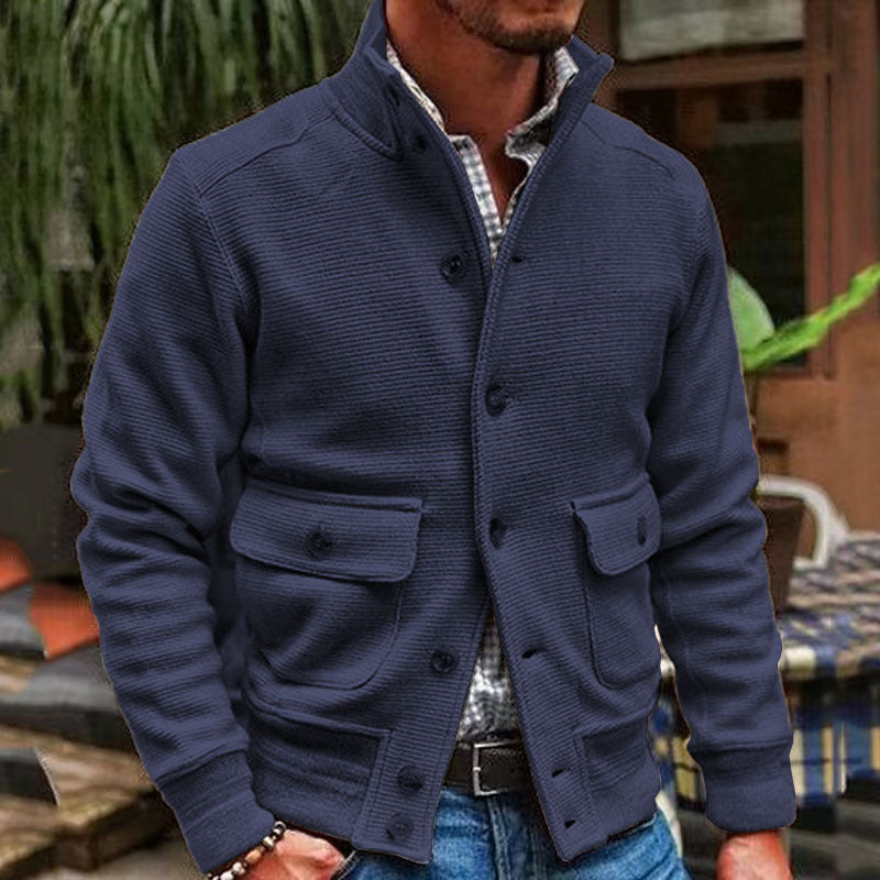 Herren Übergangsjacke Mit Knopfleiste Und Taschen | Modern