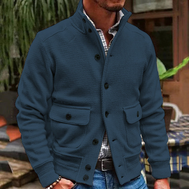 Herren Übergangsjacke Mit Knopfleiste Und Taschen | Modern
